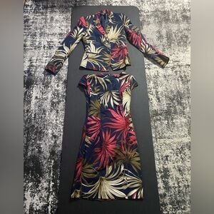 Mango suit size 2 flower design dress and blazer